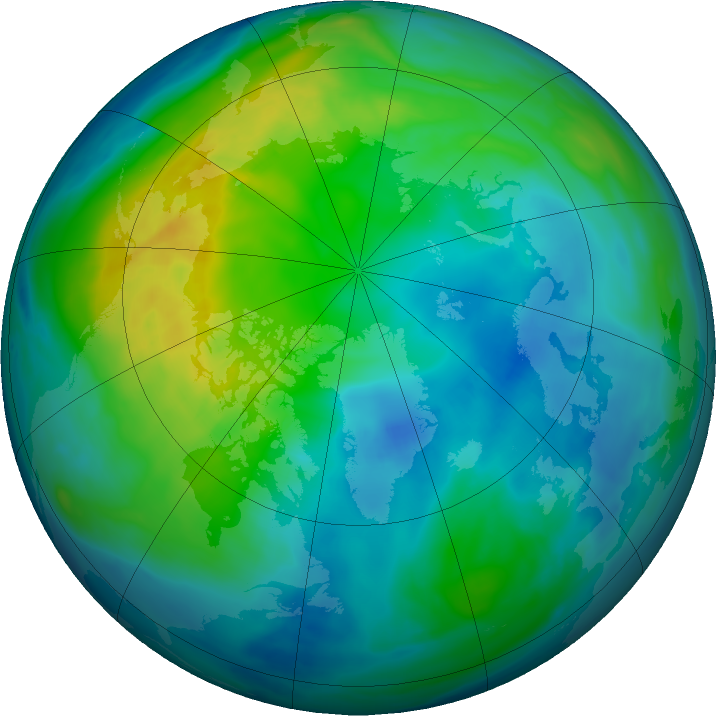 Arctic ozone map for 27 October 2022